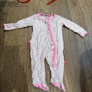 Magnetic Me Pink Floral Kids Pajama Footies